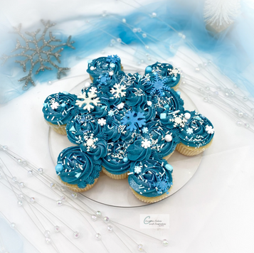 Snowflake Cupcake Cake by Custom Cakes and Cupcakes by Erin